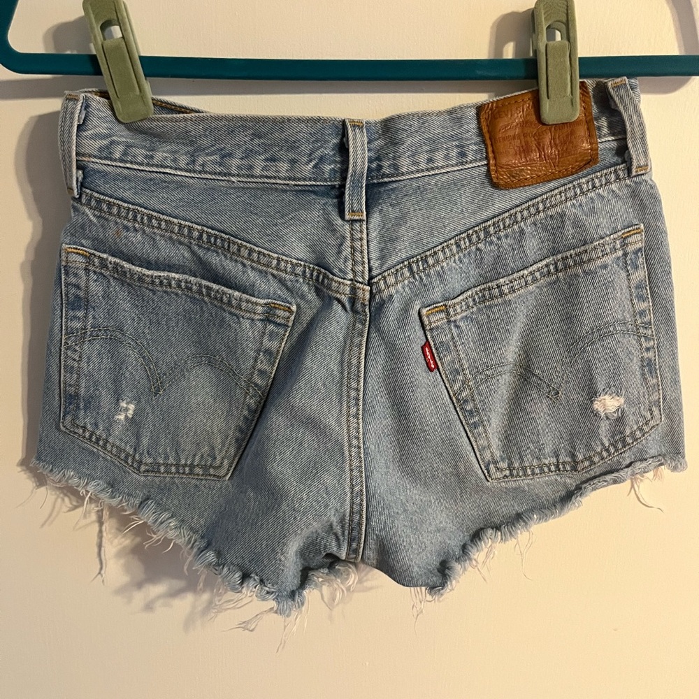Levi’s - Ripped Denim Shorts - Picture 2 of 3